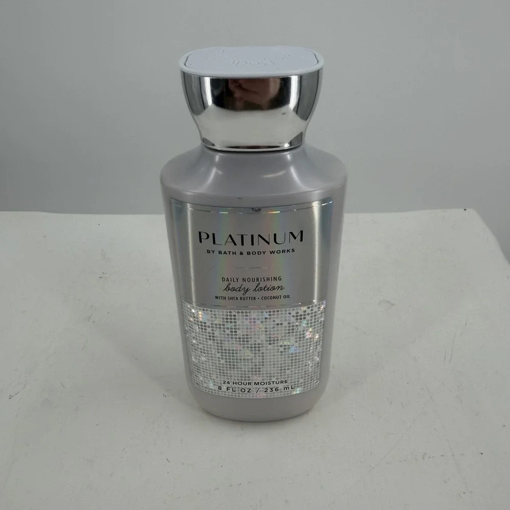 Bath & Body Works Platinum Silver Body Lotion 8oz Bergamot Shea Butter Moisture